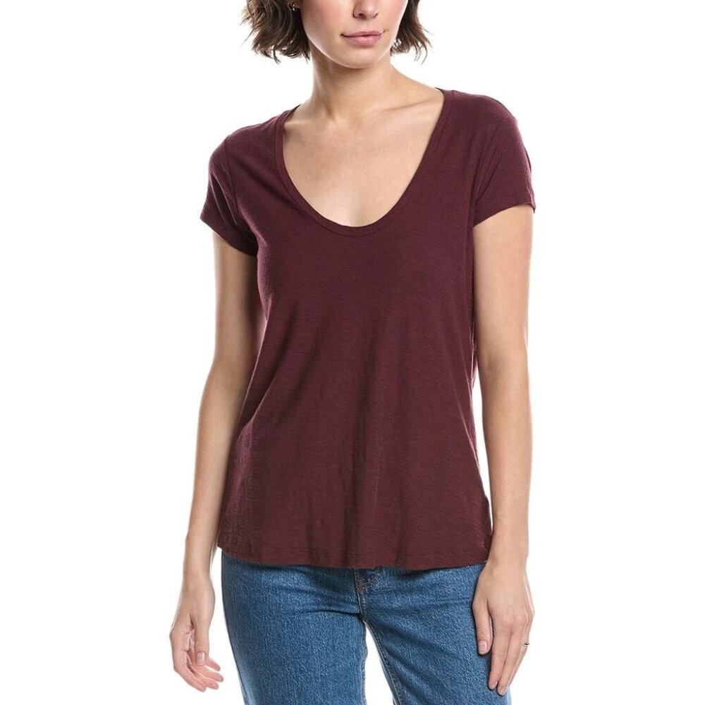 Standard James Perse Womens Purple Scoop Neck Tee Size 2 (Medium)Lightweight C